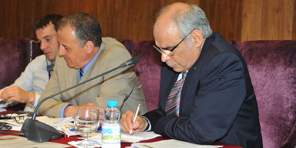 5 May 2015, JSCM, Morocco. From left: Ivan Davidov, CES-MED Project Manger, Joint Head of Implementation, Human Dynamics; Raul De Luzenberger, Head of the EU Delegation to Morocco; and Naguib Amin, CES-MED Team Leader. Mr Amin presented on “Approach and Progress of CES-MED activities” and the role of National-Local partnership models for the development of Sustainable Energy Action Plans (SEAPs) as a sustainable development tool.  